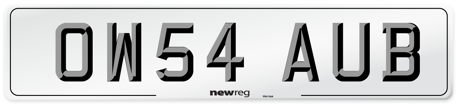 OW54 AUB Number Plate from New Reg